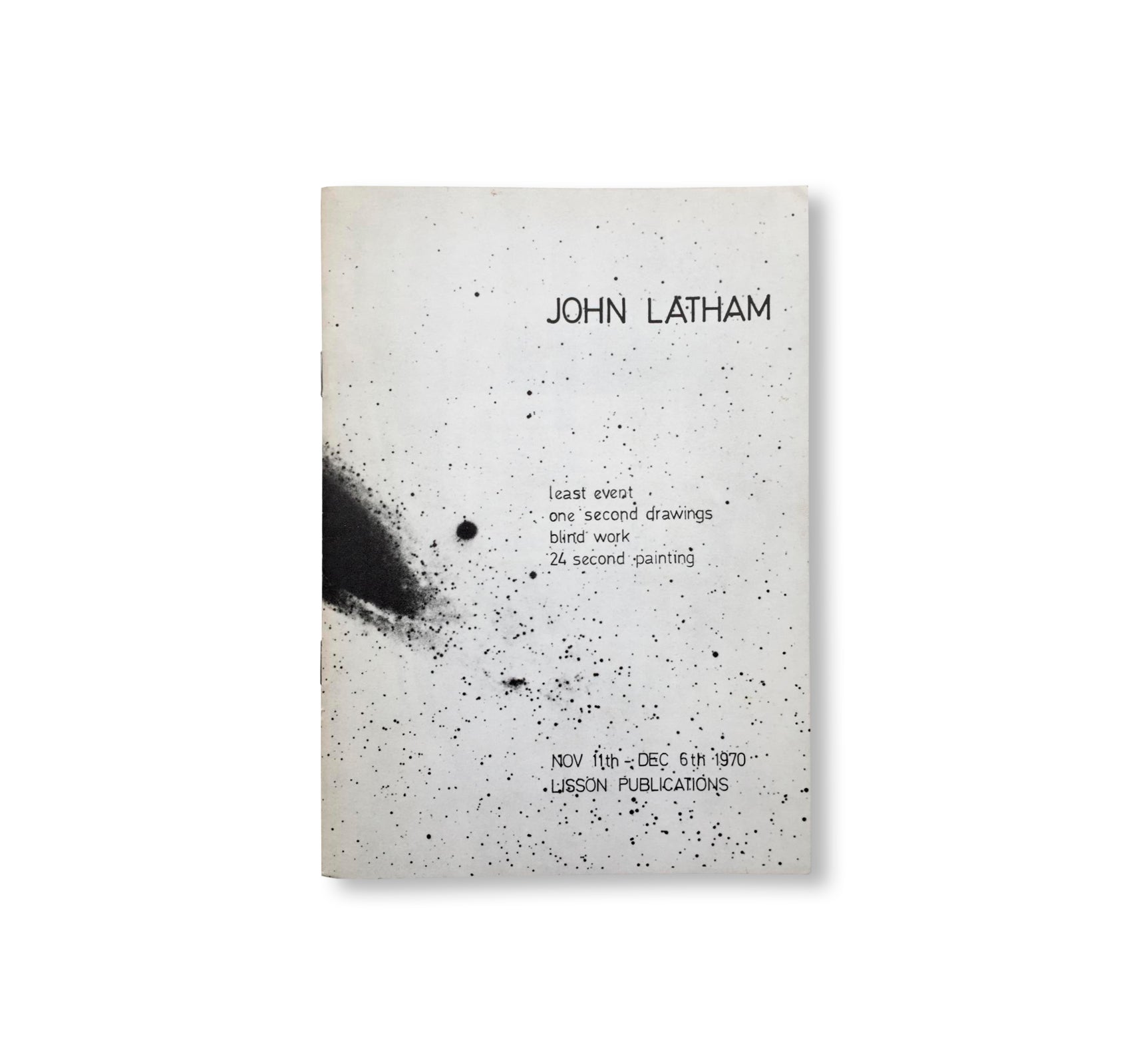 LEAST EVENT, ONE SECOND DRAWINGS, BLIND WORK, 24 SECOND PAINTING (1970) by John Latham