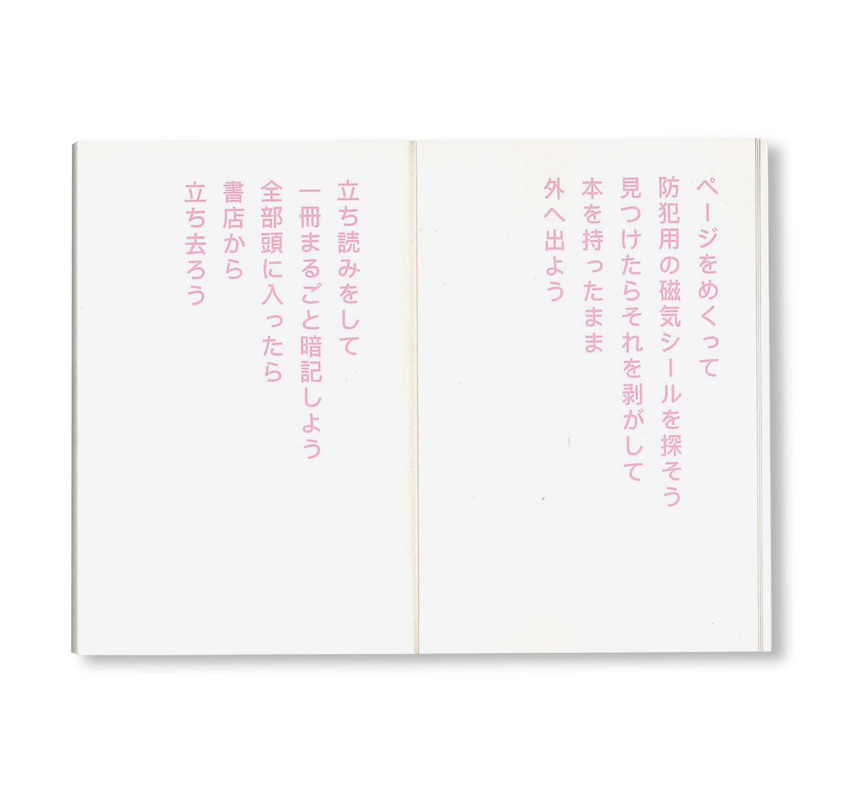 書店で万引きをする方法 by David Horvitz