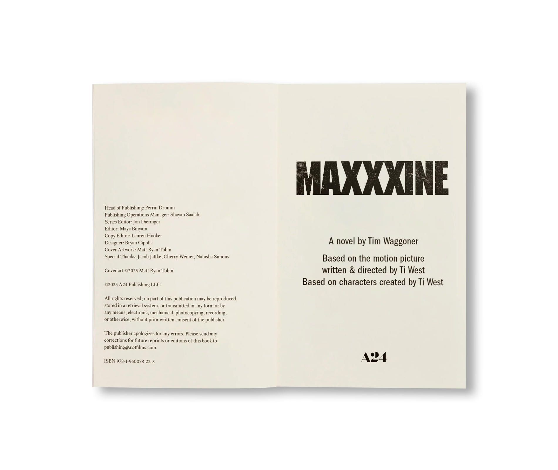 MAXXXINE: THE NOVEL by Tim Waggoner