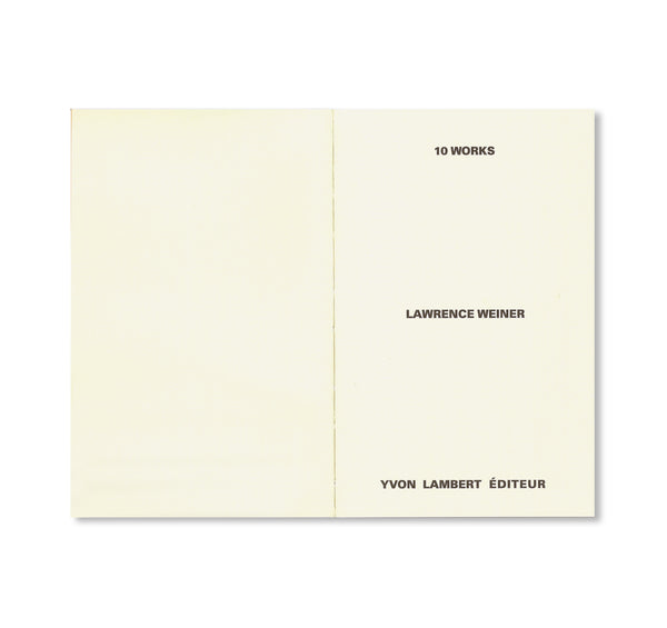 10 WORKS by Lawrence Weiner – twelvebooks