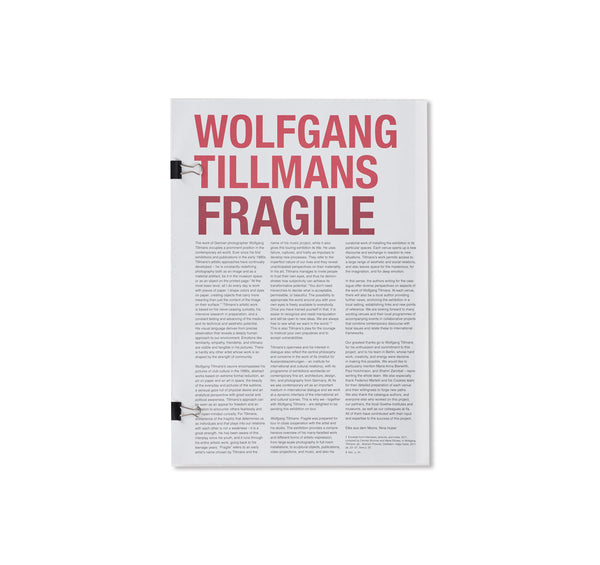 Fragile By Wolfgang Tillmans Twelvebooks