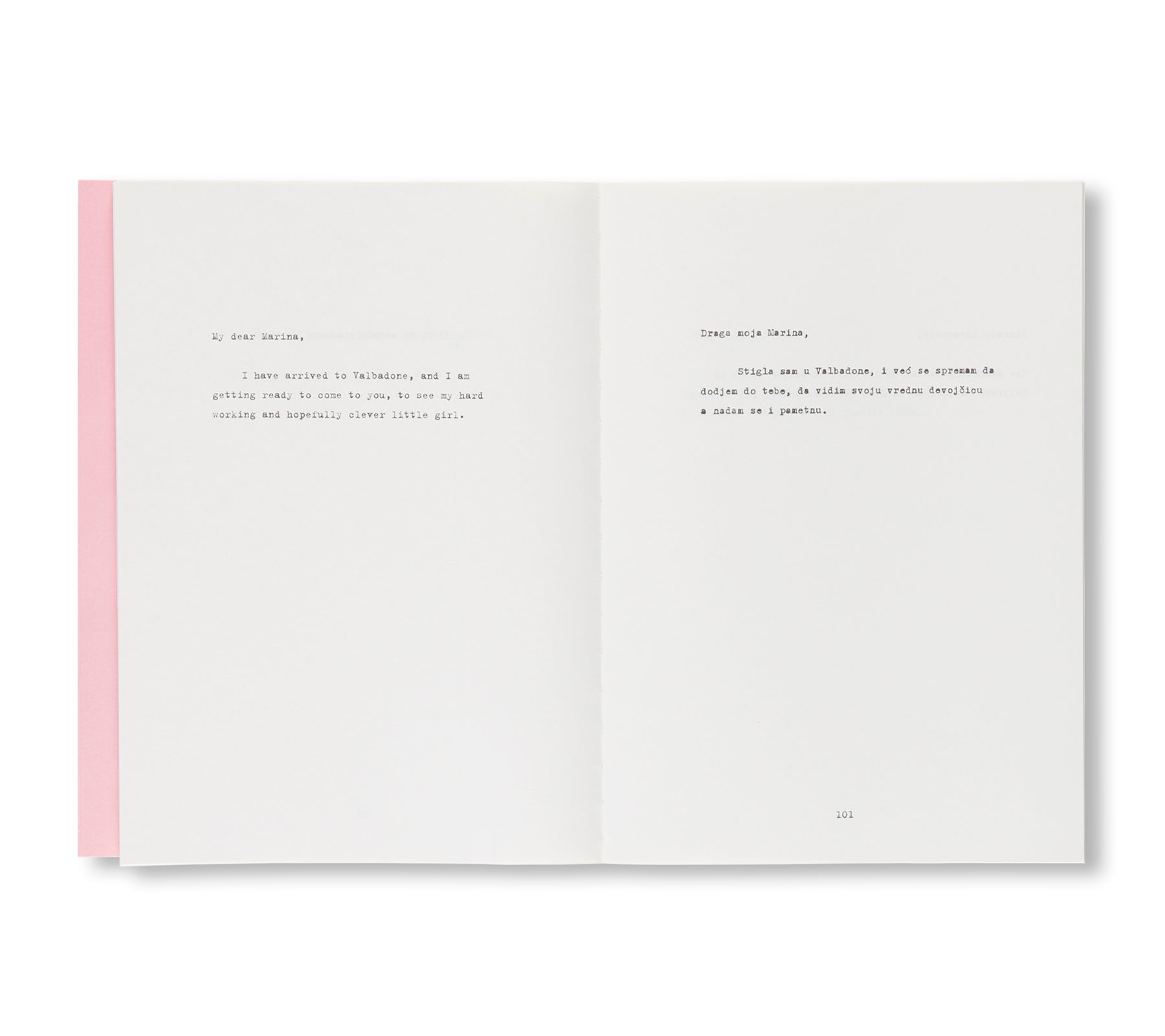 100 PISAMA / 100 LETTERS by Marina Abramović