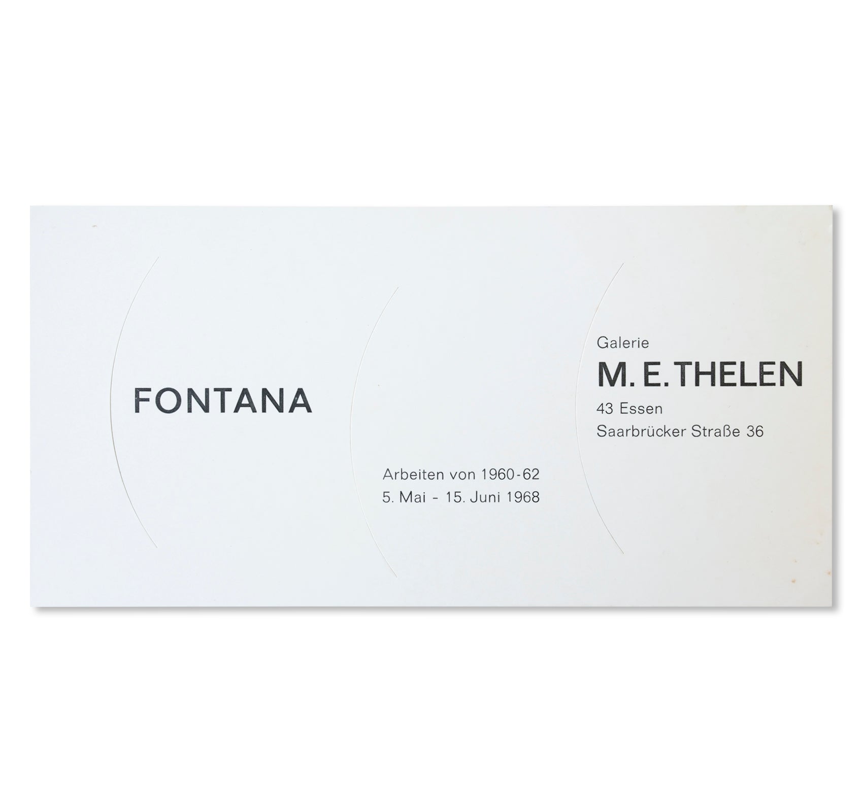 LUCIO FONTANA ARBEITEN VON 1960–62 (WORKS FROM 1960–62) - INVITATION (1968) by Lucio Fontana