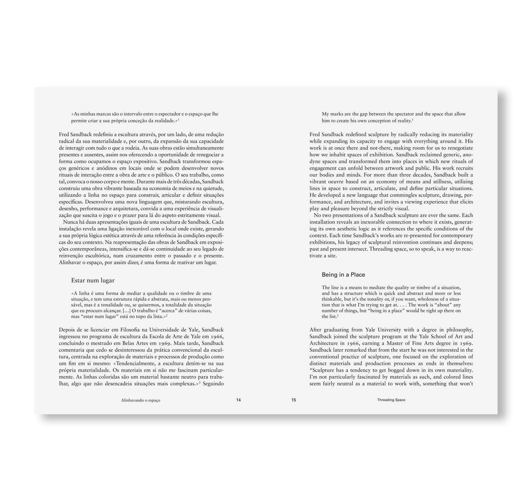 THREADING SPACE by Fred Sandback