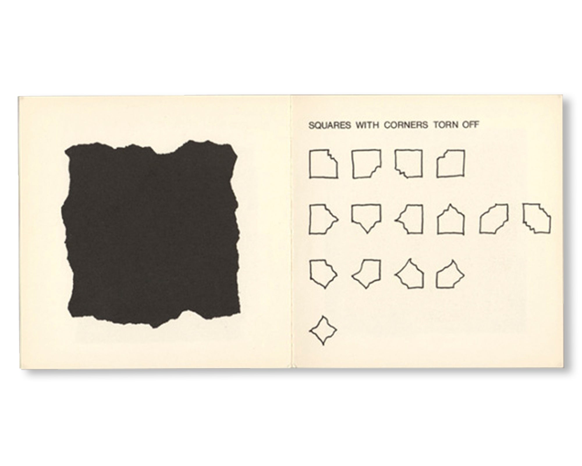 SQUARES WITH SIDES AND CORNERS TORN OFF (1977) by Sol LeWitt