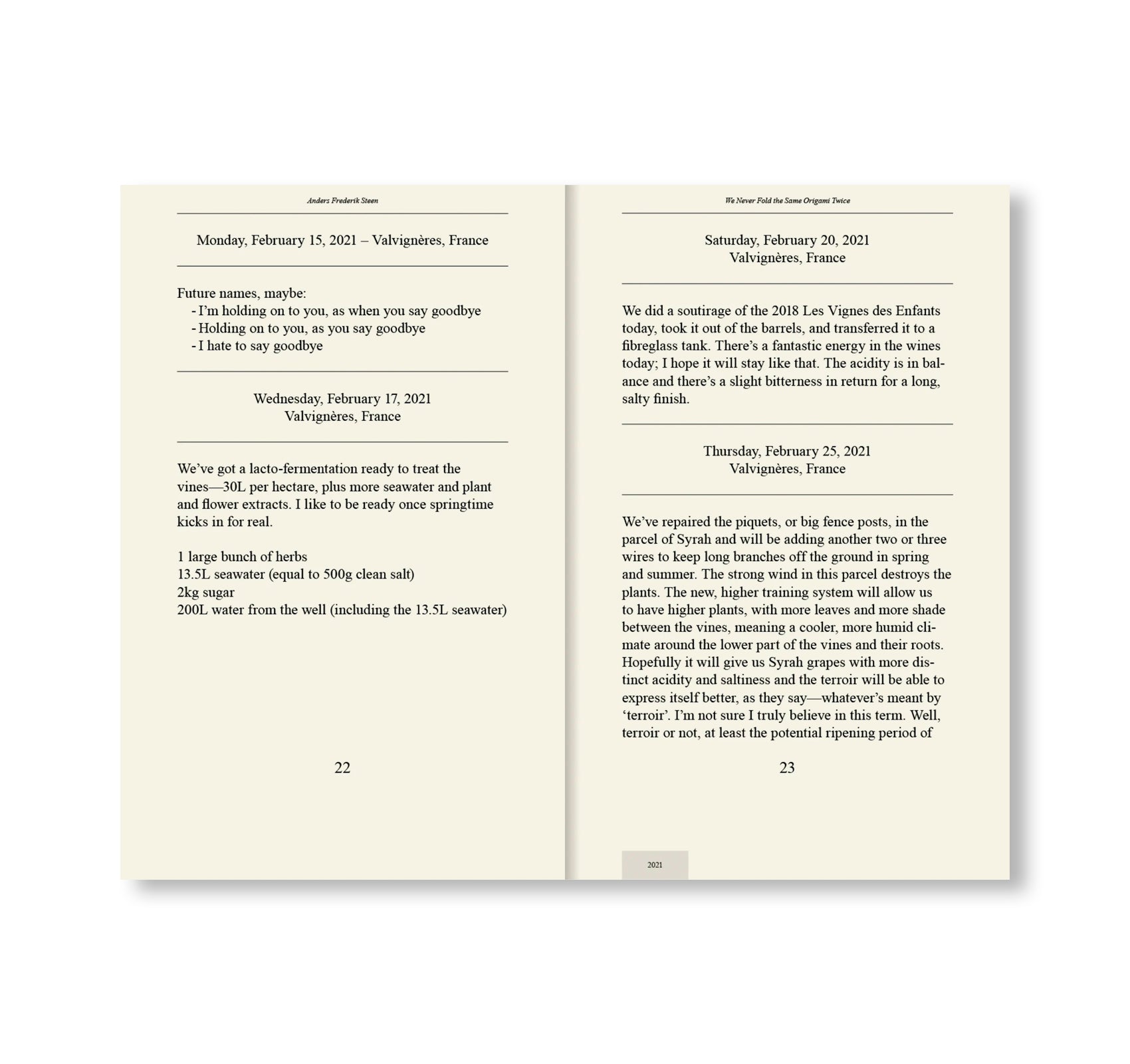 WE NEVER FOLD THE SAME ORIGAMI TWICE by Anders Frederik Steen (VOL.2)