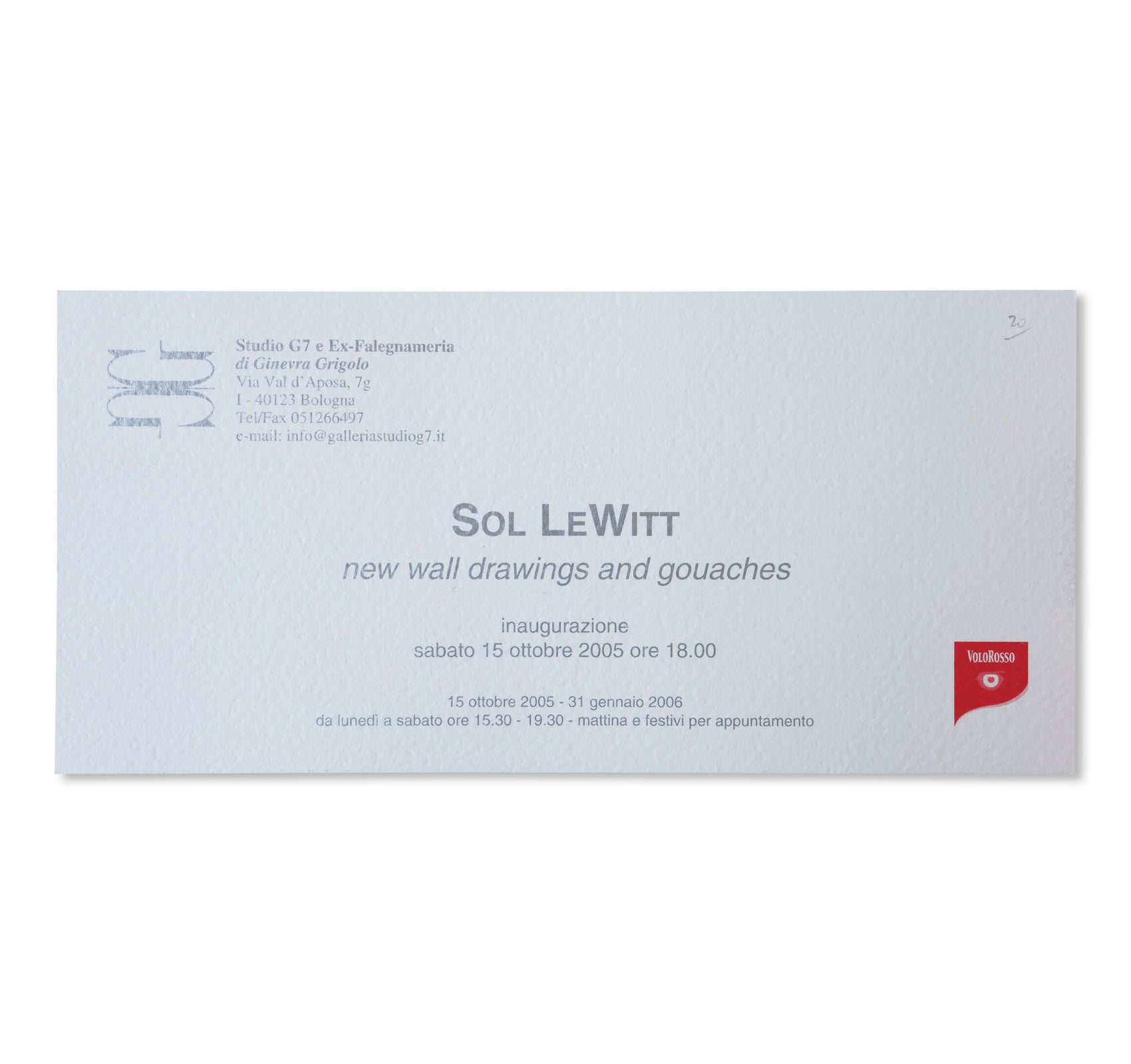 SOL LEWITT: NEW WALL DRAWINGS AND GOUACHES - INVITATION (2005) by Sol LeWitt