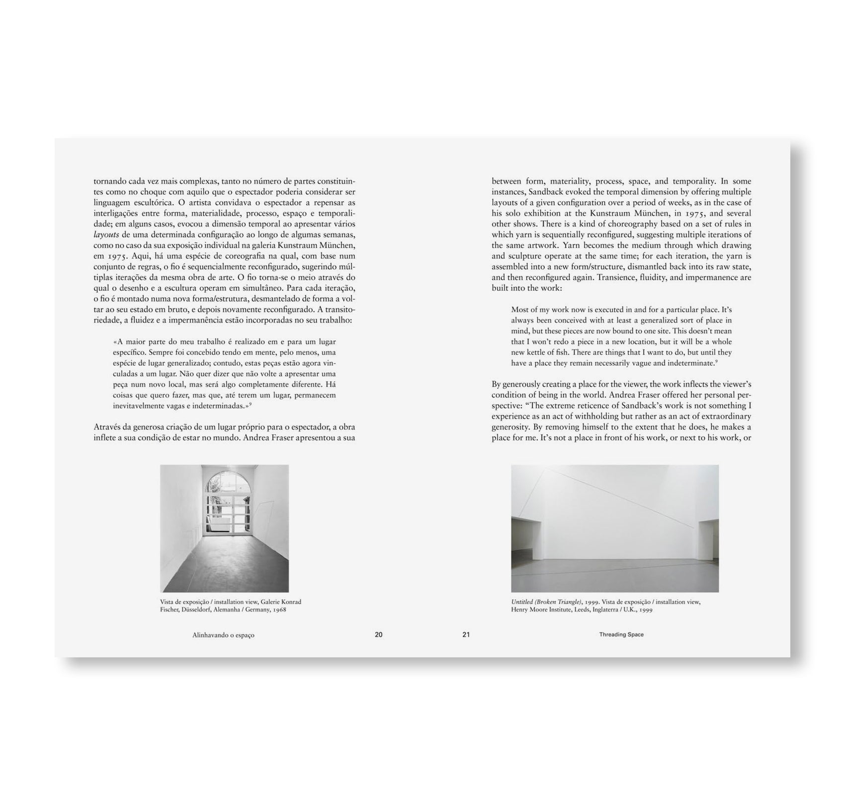 THREADING SPACE by Fred Sandback