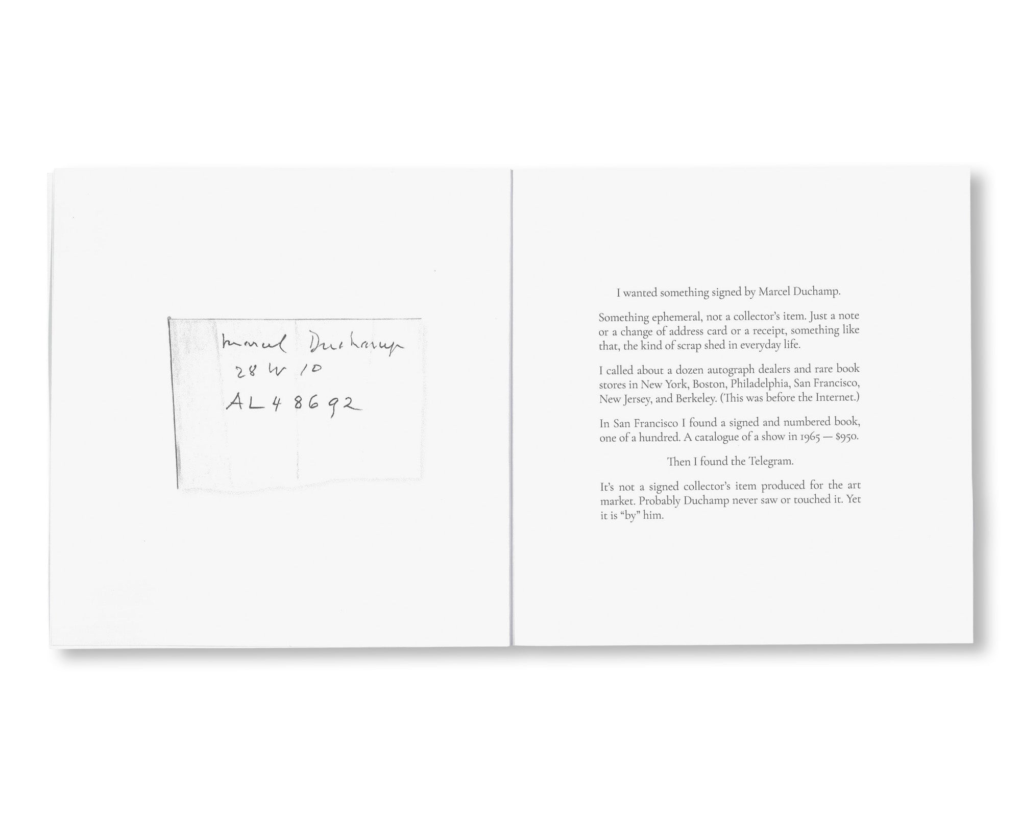 A TELEGRAM FROM MARCEL DUCHAMP by David Prowler [SECOND EDITION]