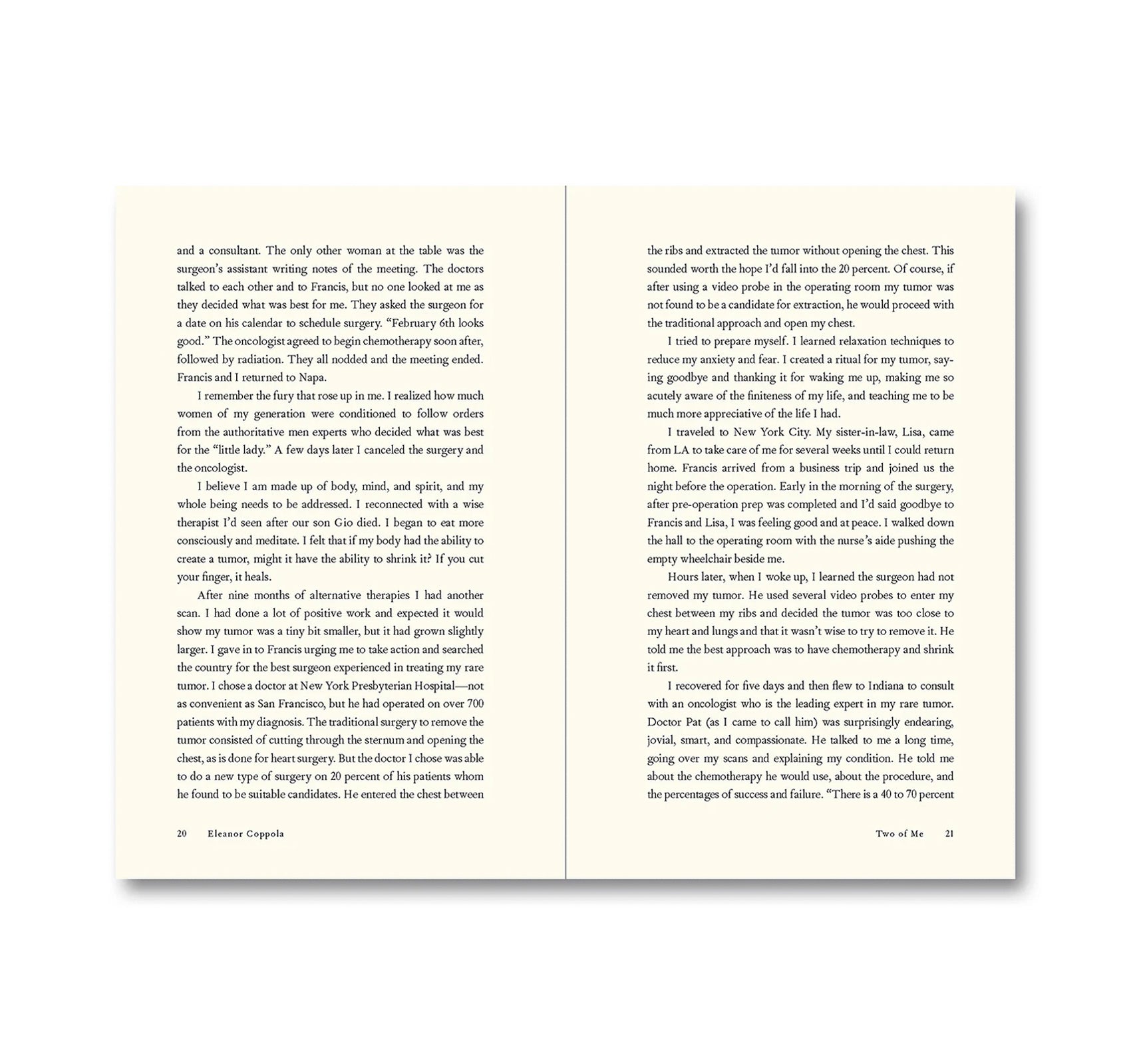 TWO OF ME: NOTES OF LIVING AND LEAVING by Eleanor Coppola