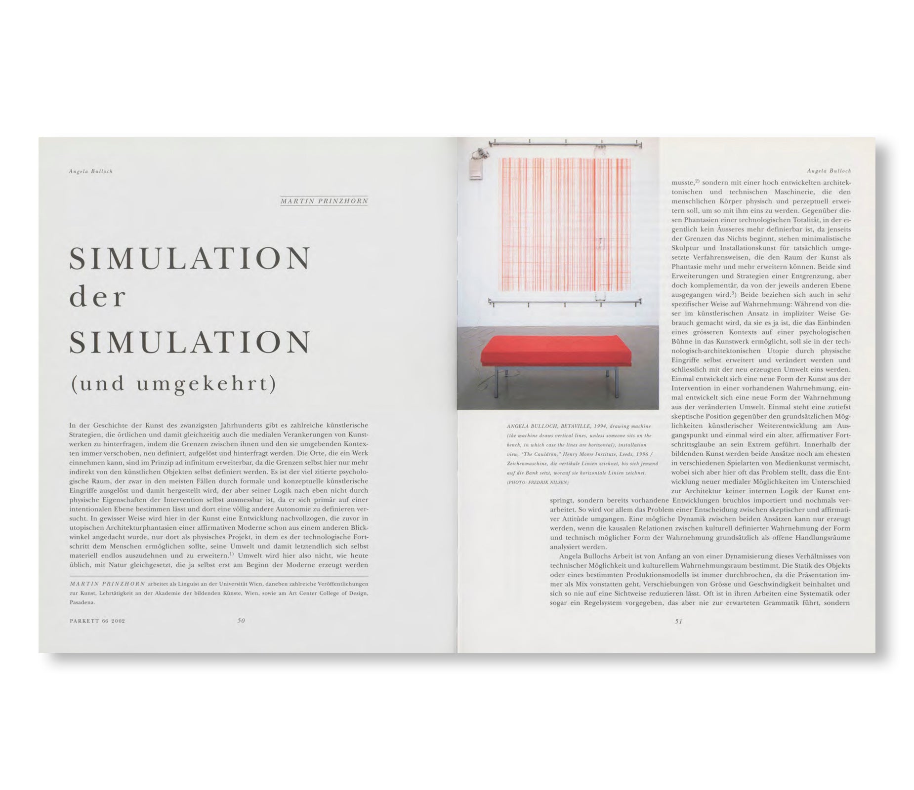 PARKETT NO. 66 ANGELA BULLOCH, DANIEL BUREN, PIERRE HUYGHE