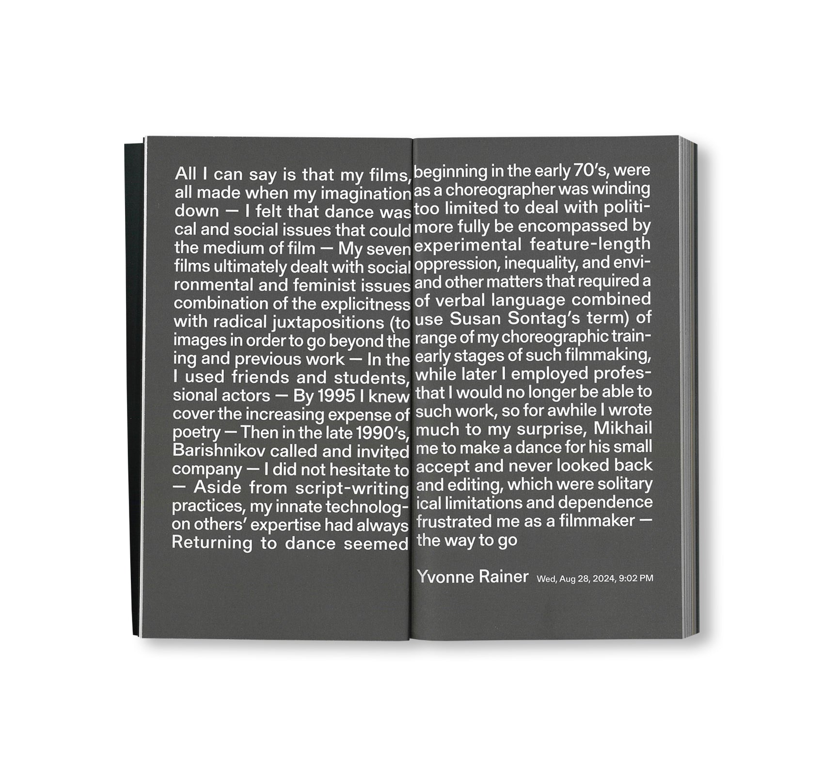 PRIVILEGE: AN YVONNE RAINER FILMOGRAPHY by Yvonne Rainer [EXTENDED EDITION]