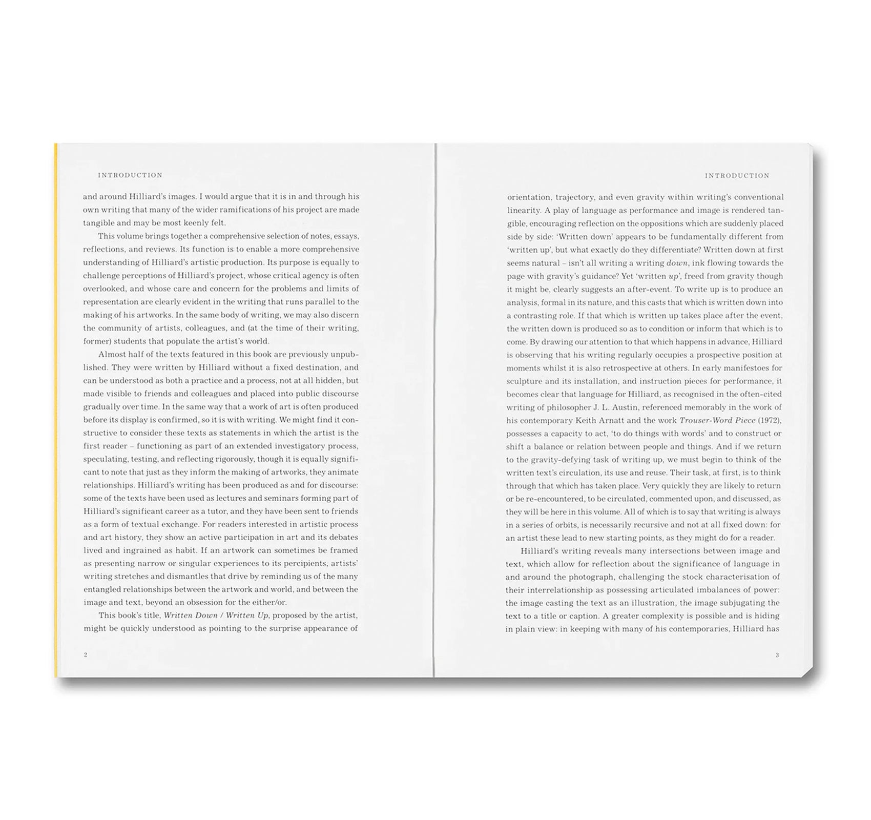 WRITTEN DOWN / WRITTEN UP: SELECTED WRITINGS OF JOHN HILLIARD by John Hilliard, Duncan Wooldridge