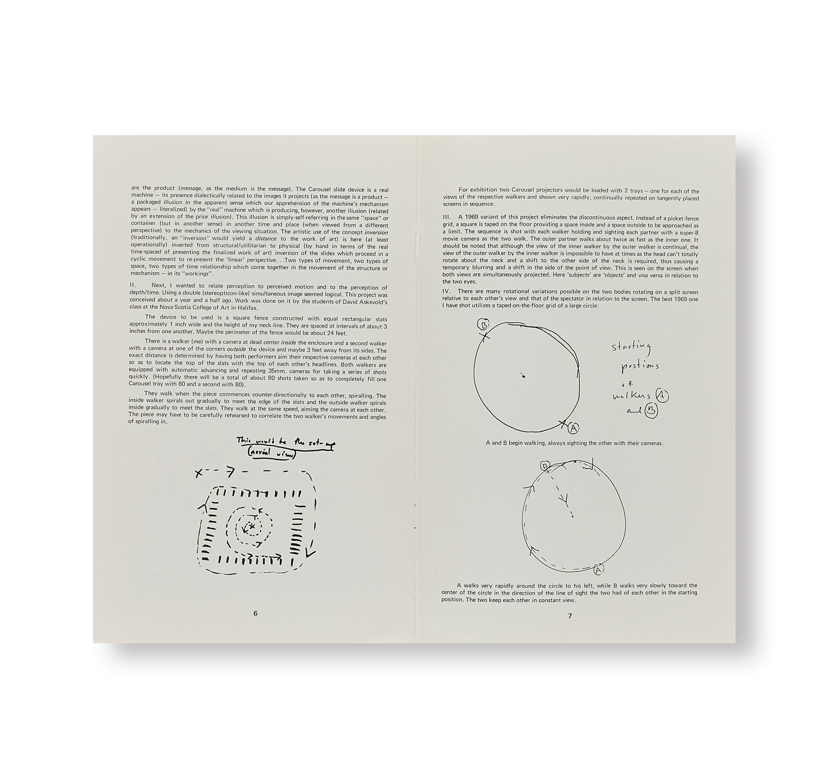 TWO PARALLEL ESSAYS: PHOTOGRAPHS OF MOTION / TWO RELATED PROJECTS FOR SLIDE PROJECTORS, 1970 by Dan Graham