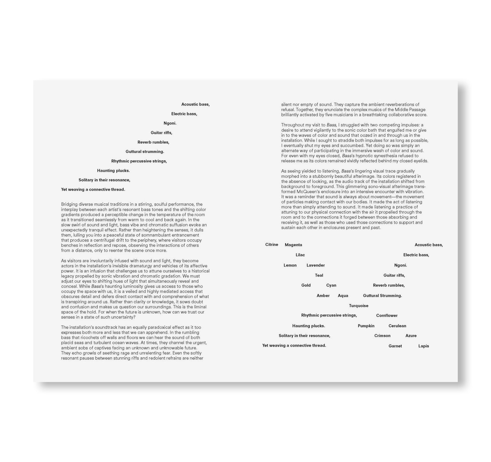 BASS VOLUME by Steve McQueen