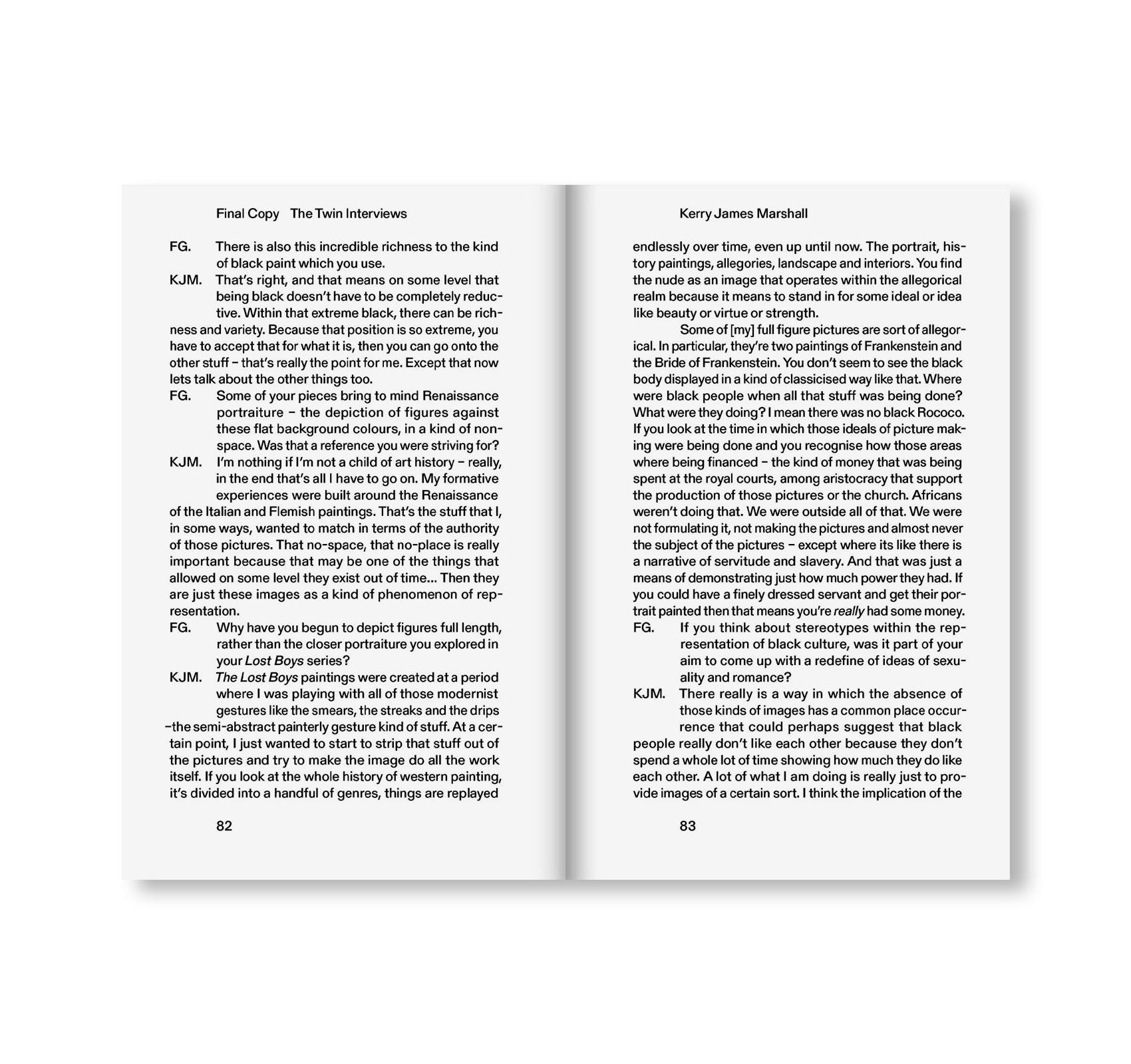 FINAL COPY: THE TWIN INTERVIEWS by Francesca Gavin