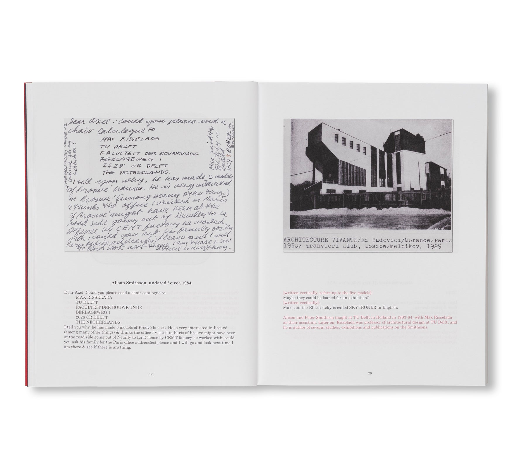 DEAR AXEL…99 POSTCARDS FROM ALISON AND PETER SMITHSON by Alison & Peter Smithson