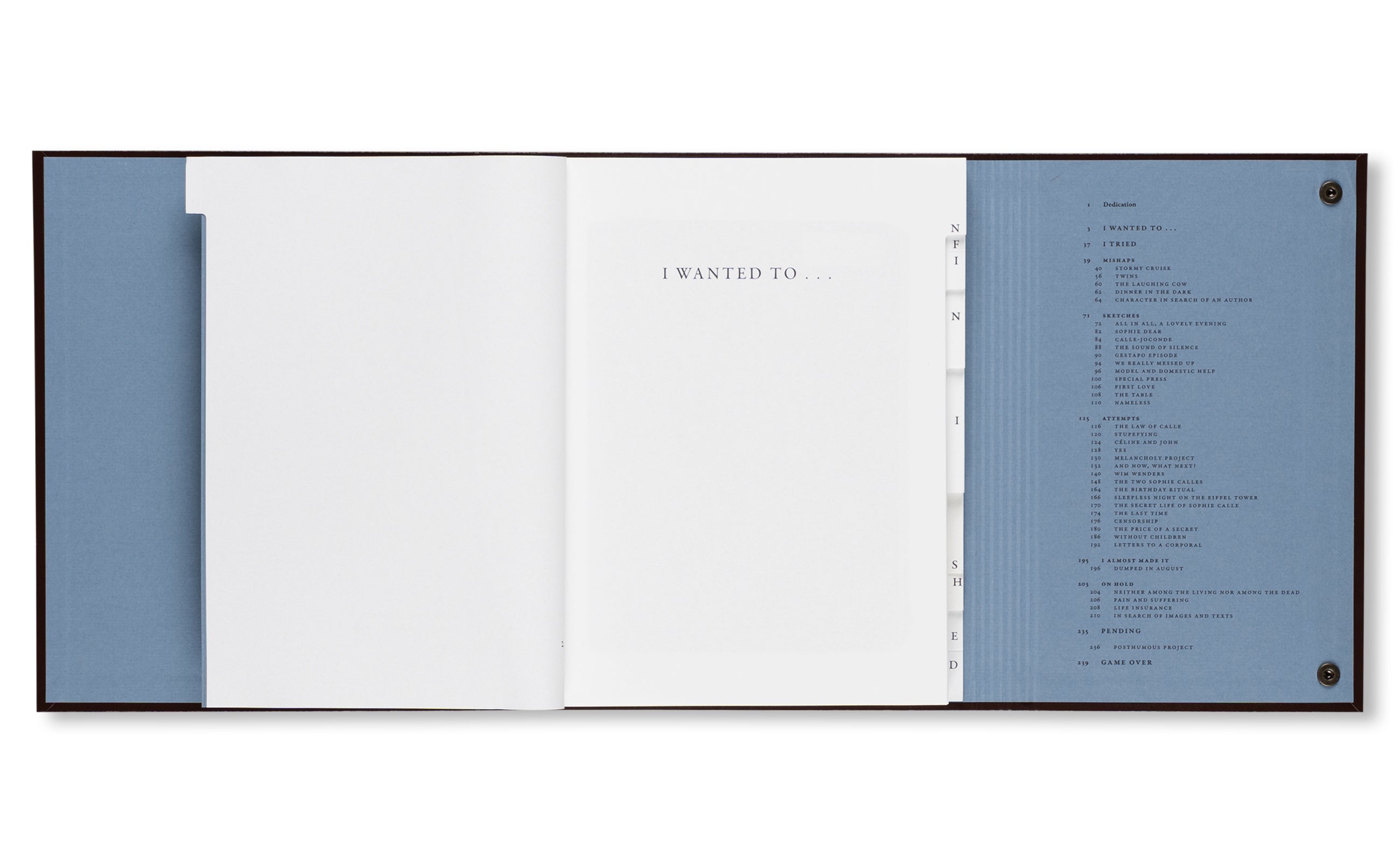CATALOGUE RAISONNÉ OF THE UNFINISHED by Sophie Calle