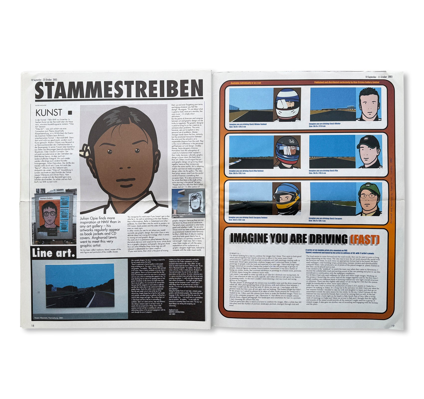 NEWSPAPER CATALOGUE by Julian Opie