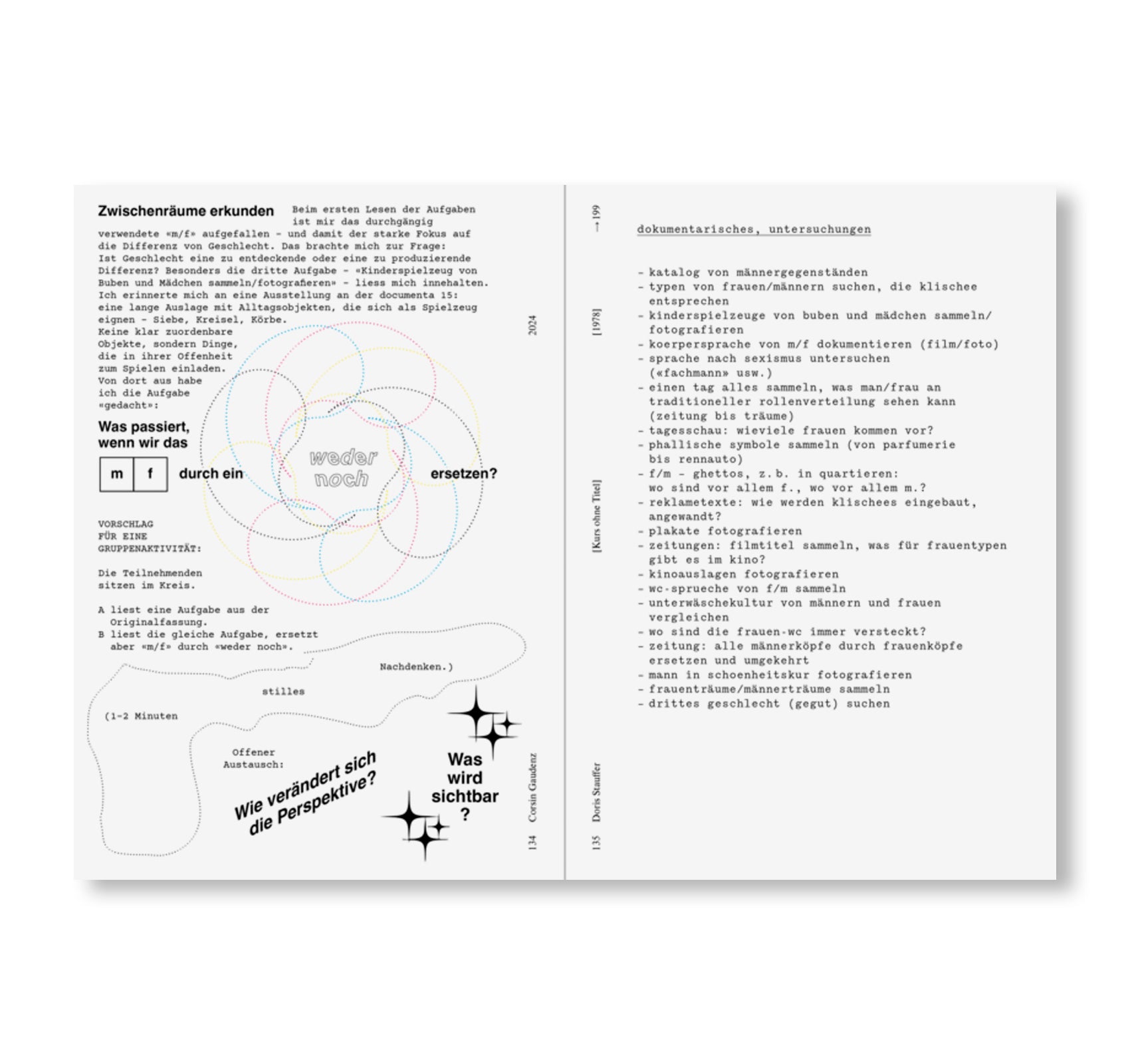 DORIS STAUFFER SOURCE BOOK - IDEEN FÜR EINE KOLLEKTIVE KUNSTPRAXIS by Doris Stauffer [GERMAN EDITION]