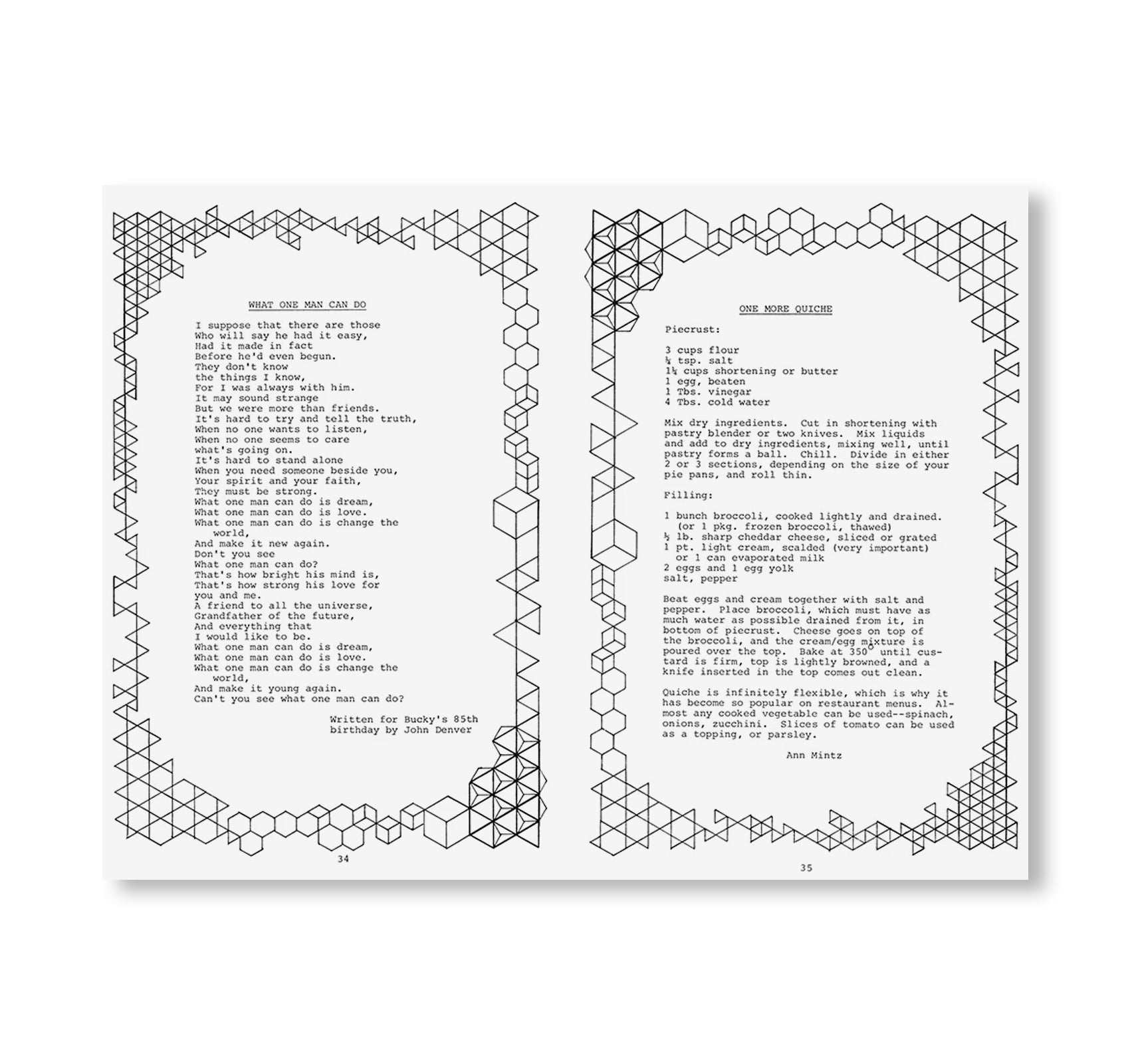 SYNERGETIC STEW: EXPLORATIONS IN DYMAXION DINING [FACSIMILE EDITION]