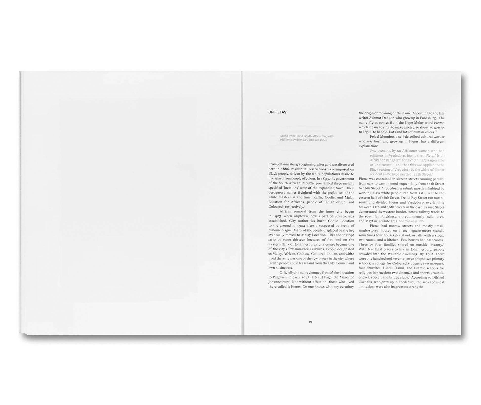 FRAGMENTS OF FIETAS by David Goldblatt
