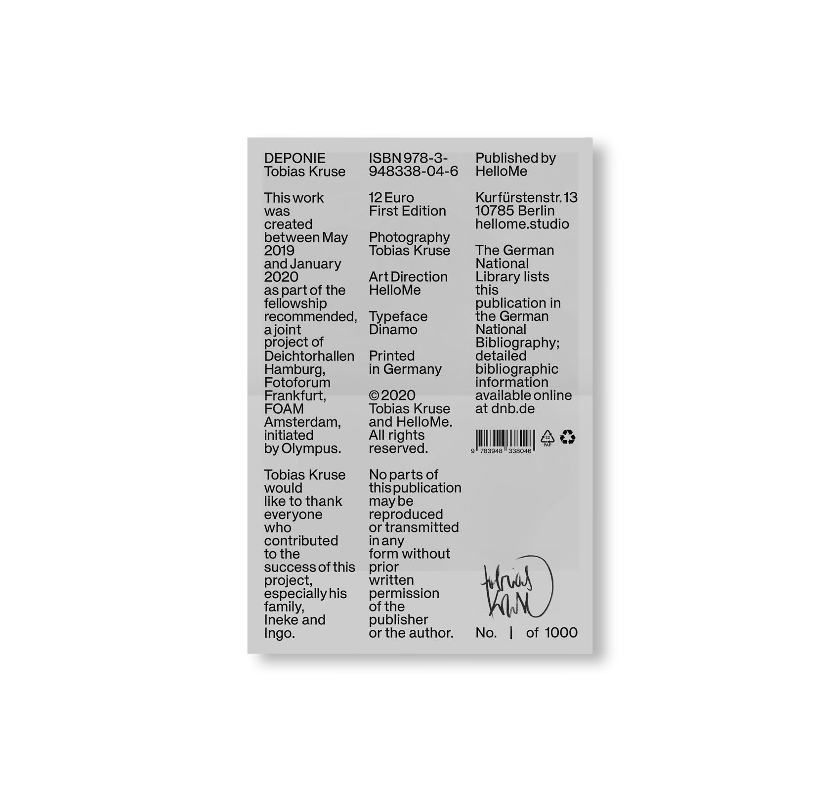 DEPONIE by Tobias Kruse [SIGNED / NUMBERED]