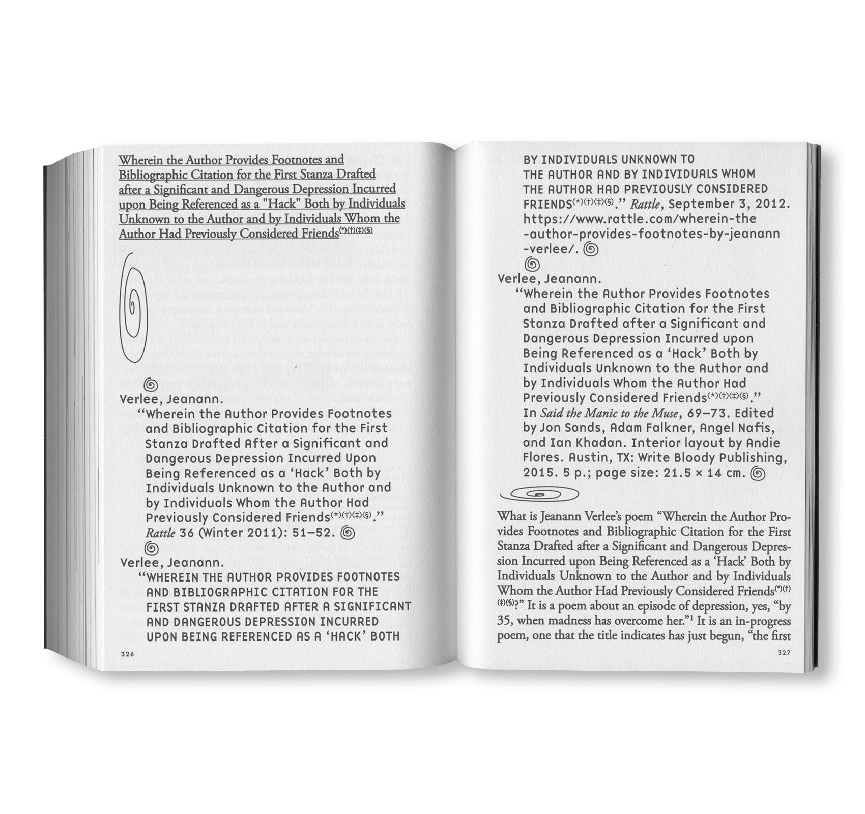 BIBLIOGRAPHIC PERFORMANCES & SURROGATE READINGS by Janelle Rebel