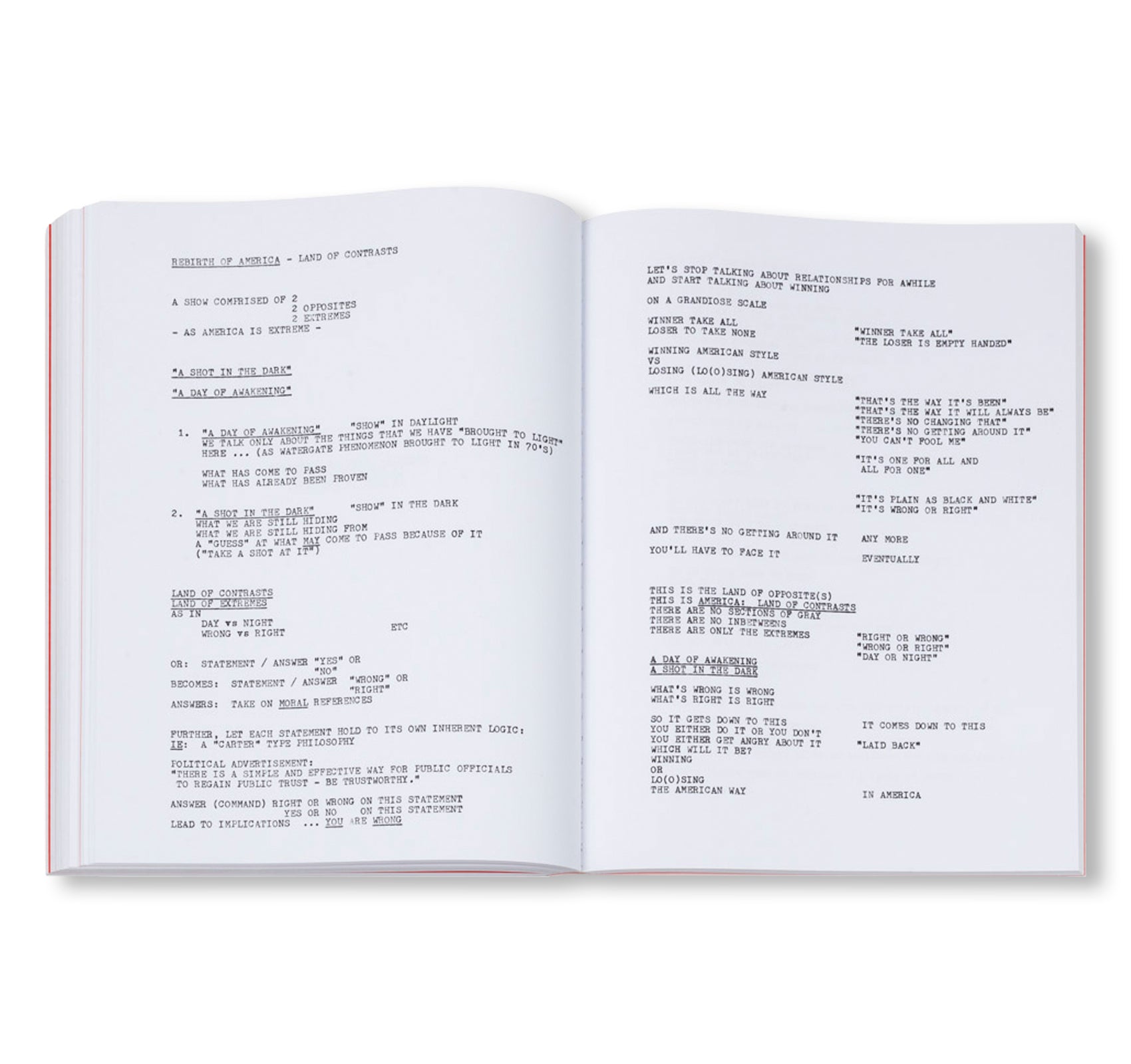 NOTE(S): WORK(ING) PROCESS(ES) RE: CONCERNS (THAT TAKE ON / DEAL WITH) by Dara Birnbaum [SPECIAL EDITION]
