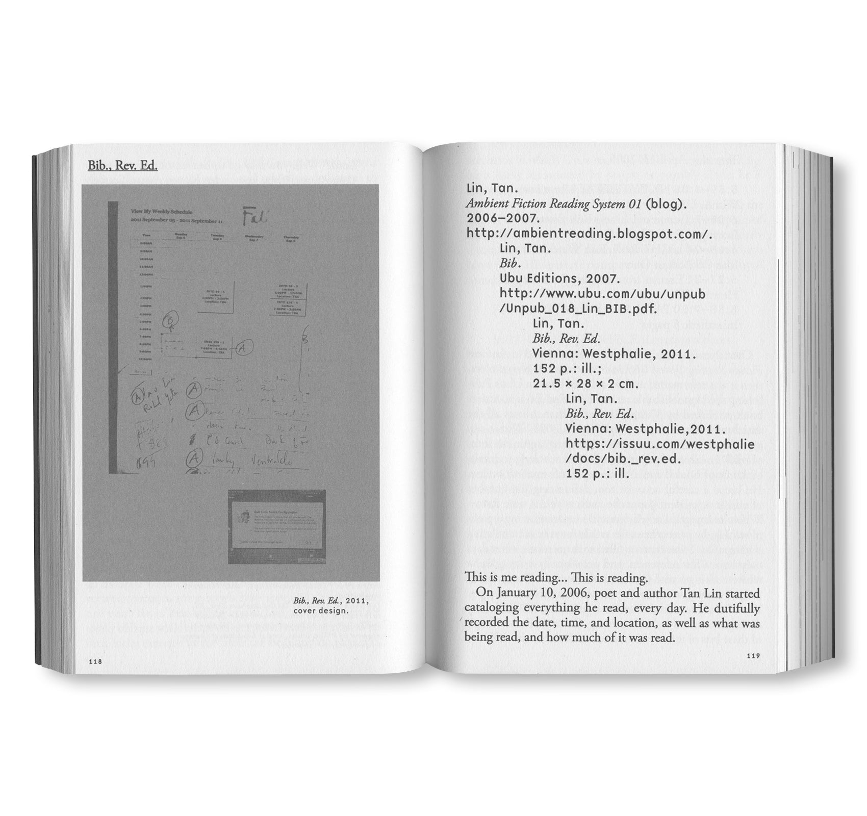 BIBLIOGRAPHIC PERFORMANCES & SURROGATE READINGS by Janelle Rebel