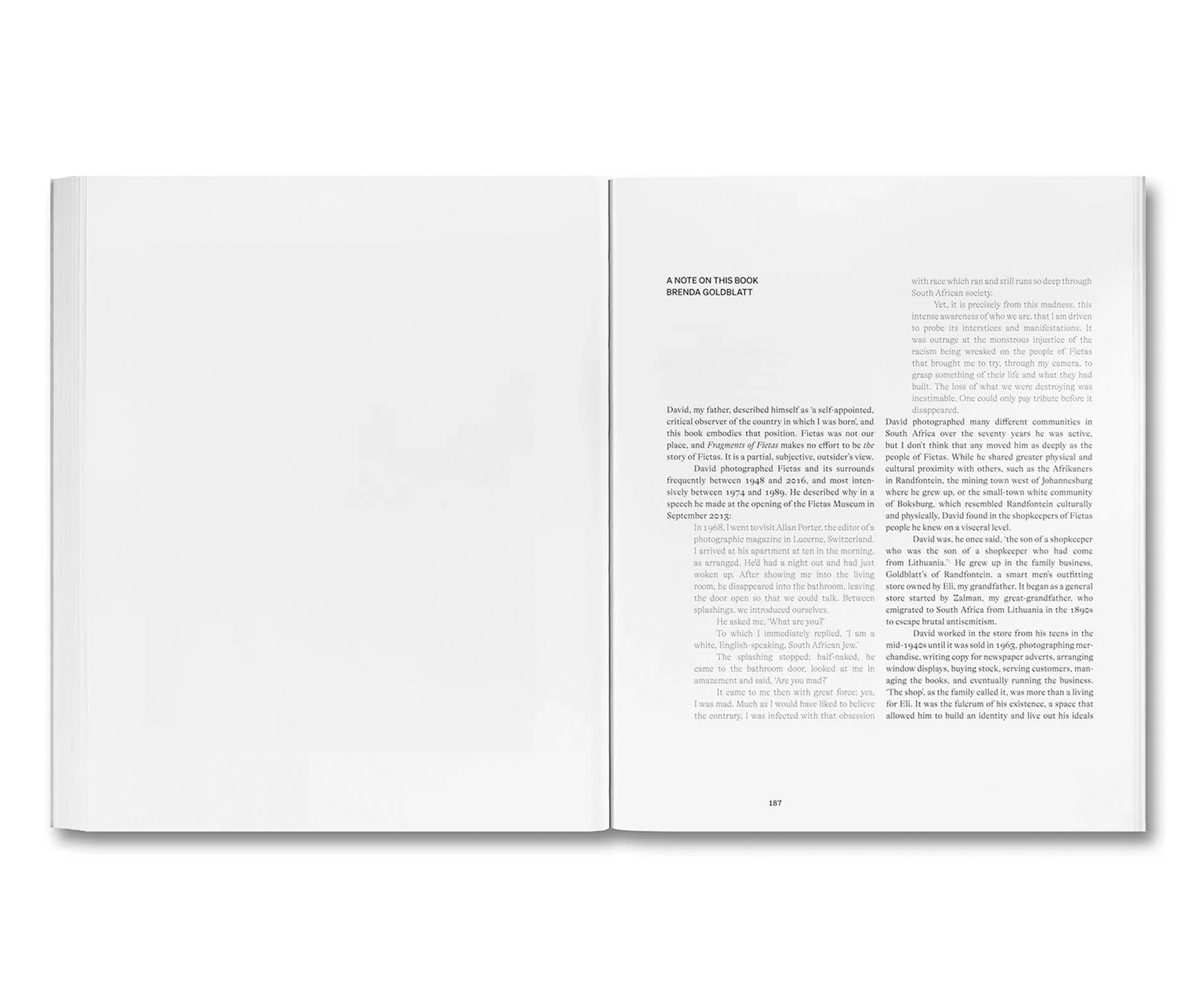 FRAGMENTS OF FIETAS by David Goldblatt
