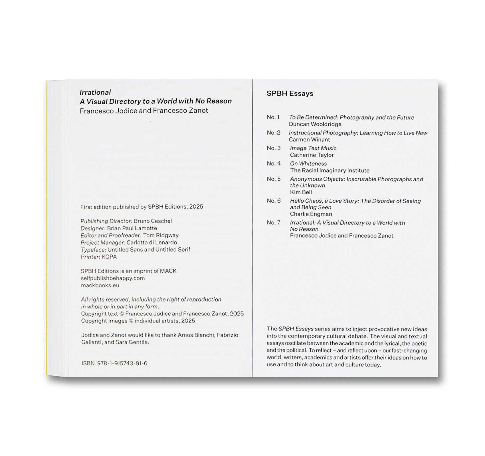 IRRATIONAL: A VISUAL DIRECTORY TO A WORLD WITH NO REASON by Francesco Jodice & Francesco Zanot