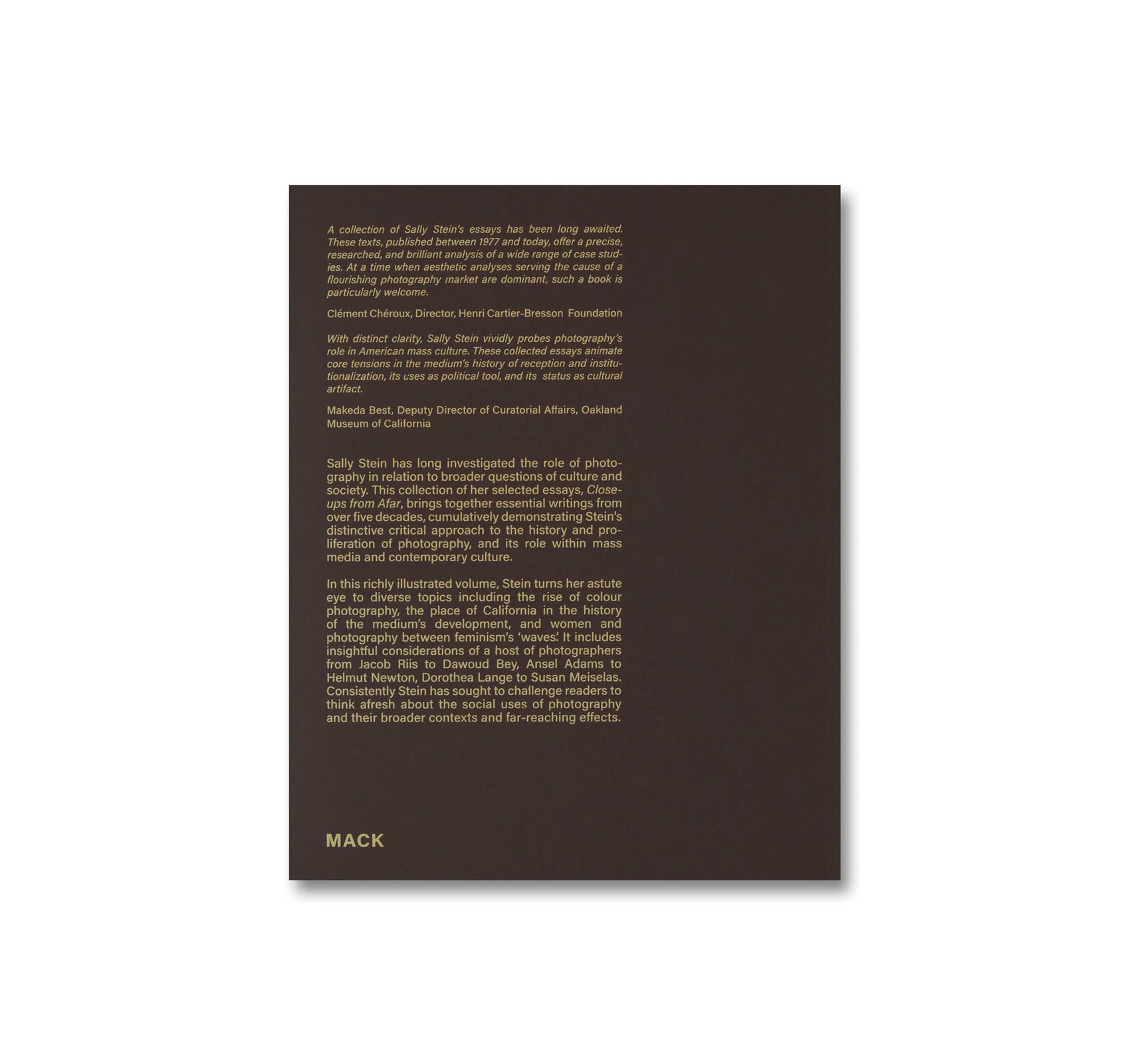 CLOSE-UPS FROM AFAR: SELECTED SHORT AND LONGER ESSAYS ON SOCIAL USES OF PHOTOGRAPHY by Sally Stein