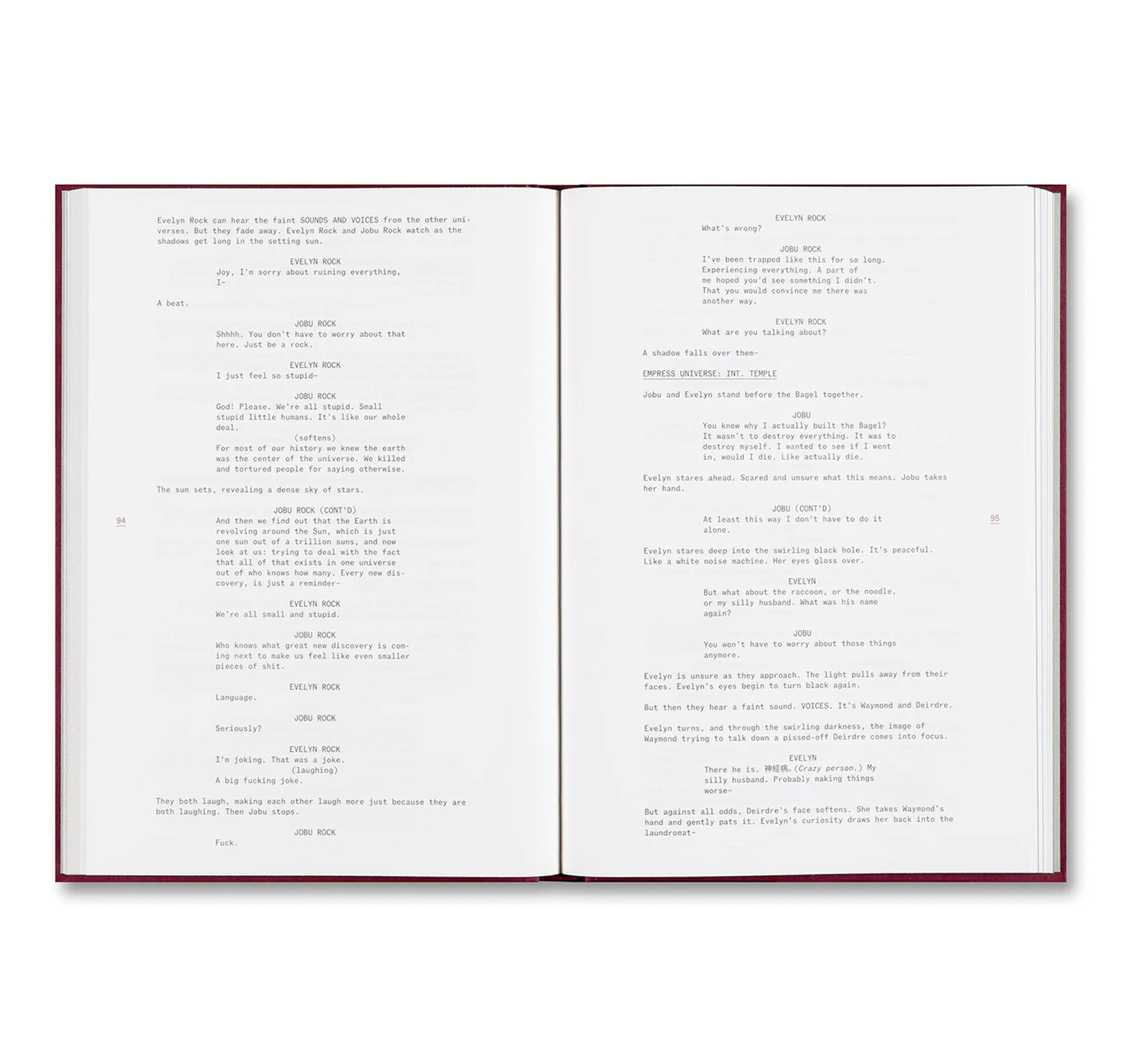 EVERYTHING EVERYWHERE ALL AT ONCE SCREENPLAY BOOK by Daniel Kwan & Daniel Scheinert