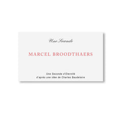 UNE SECONDE D'ÉTERNITÉ by Marcel Broodthaers
