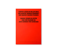 JENNY HOLZER: EIN ANDERES KLIMA - A DIFFERENT CLIMATE (II) - KÜNSTLERINNEN GEBRAUCHEN NEUE MEDIEN (1986) by Jenny Holzer (POSTER / RED)
