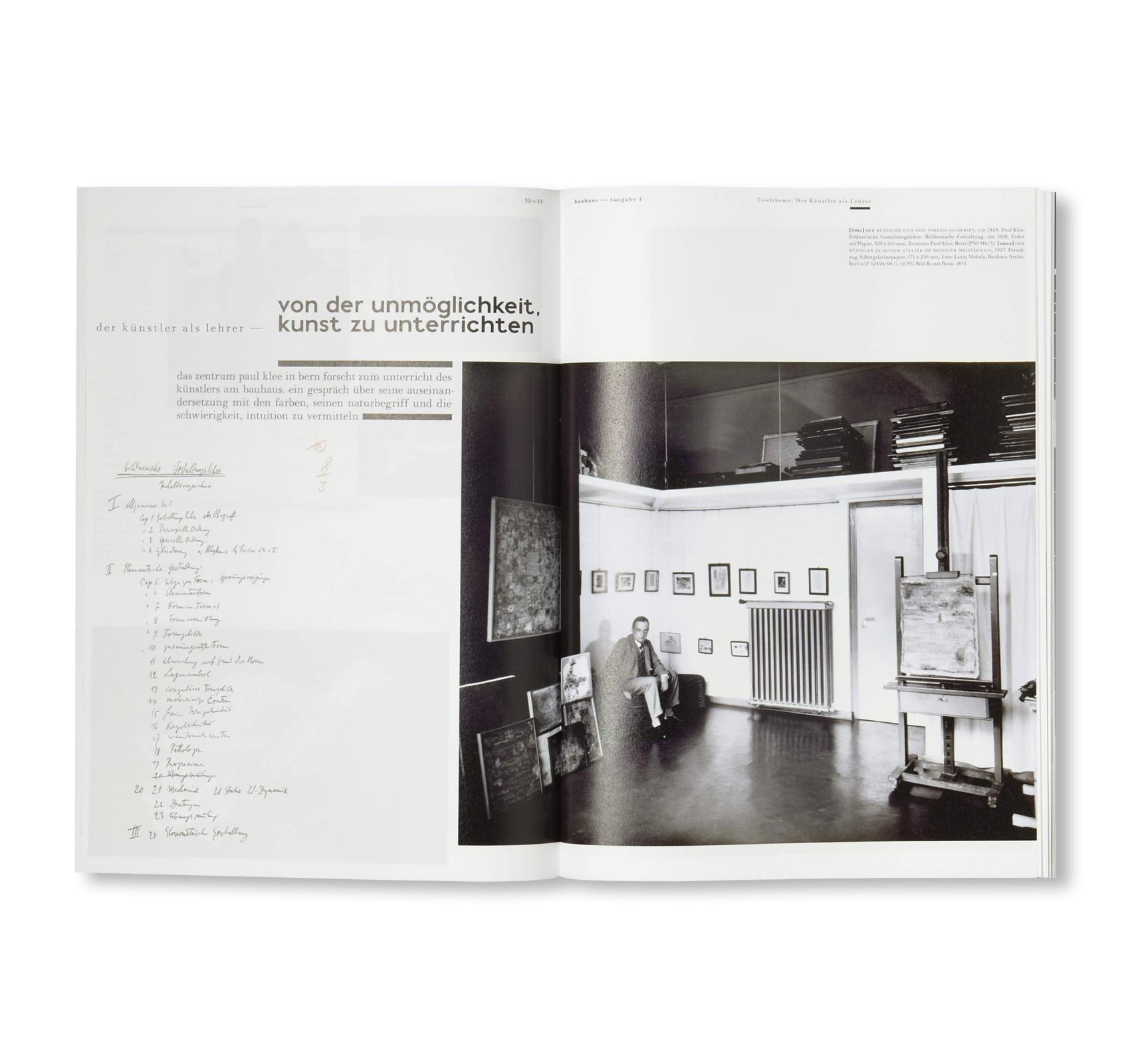 ARTIST - BAUHAUS 1. The Bauhaus Dessau Foundation's Magazine by Stiftung Bauhaus Dessau