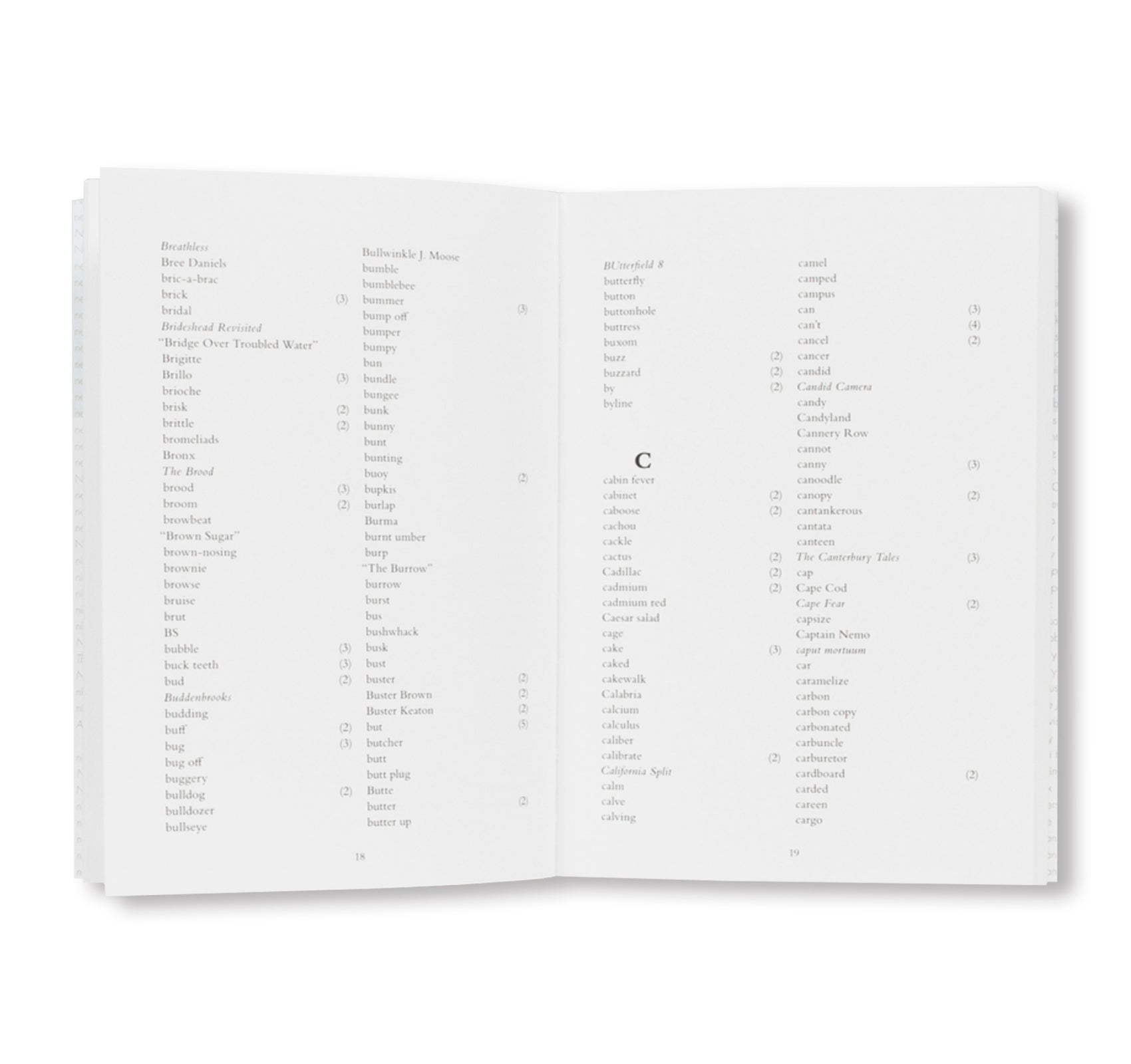 REMEMBERED WORDS A SPECIMEN CONCORDANCE by Roni Horn